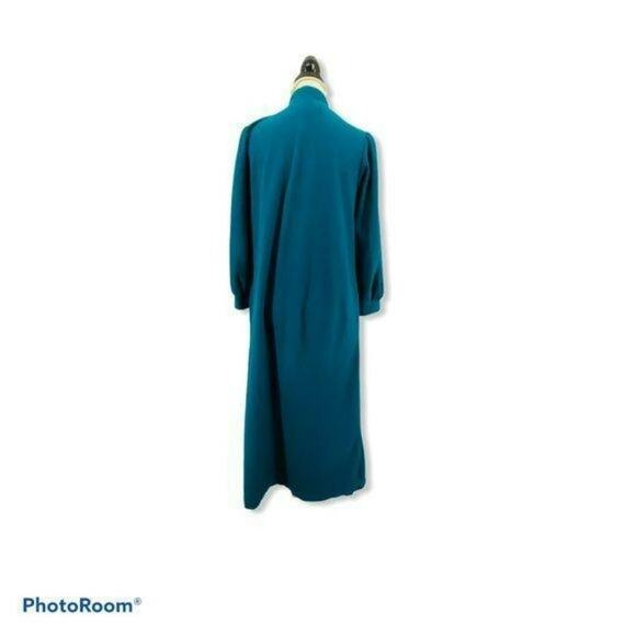 Vintage House Coat Zip Front Velour Robe Long Quilted Satin Small - Picture 7 of 9